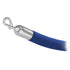 Blue velour stanchion rope with polished chrome snap end