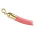 Pink velour stanchion rope with polished brass snap end