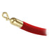Red velour stanchion rope with polished brass snap end