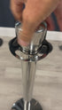How to swap a Visiontron Classic post top for a sign frame: unscrew the decorative cap, thread the frame onto the stud