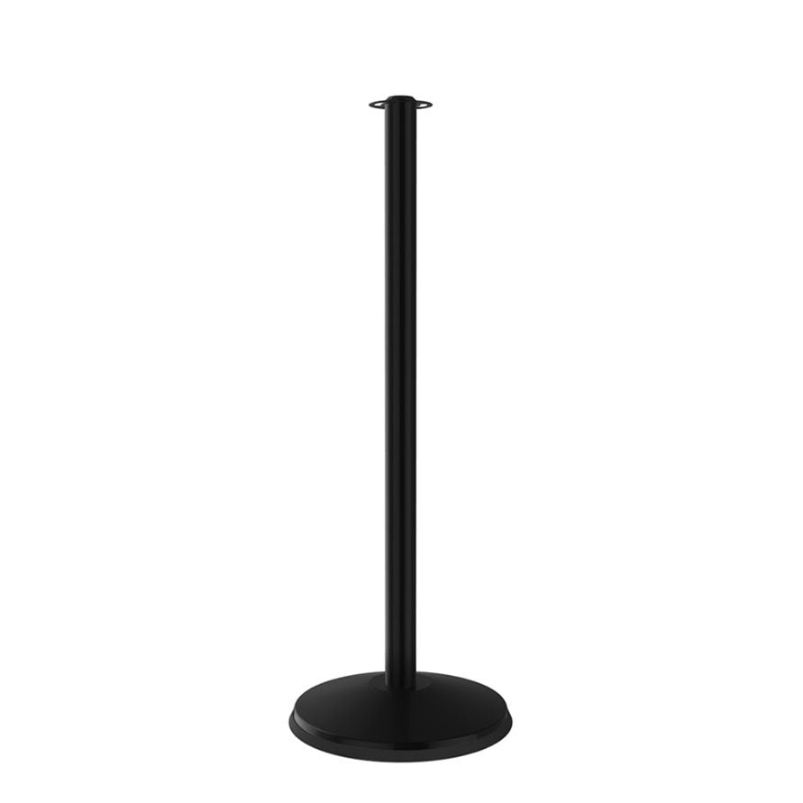 PRIME flat top rope stanchion in smooth black with cement base