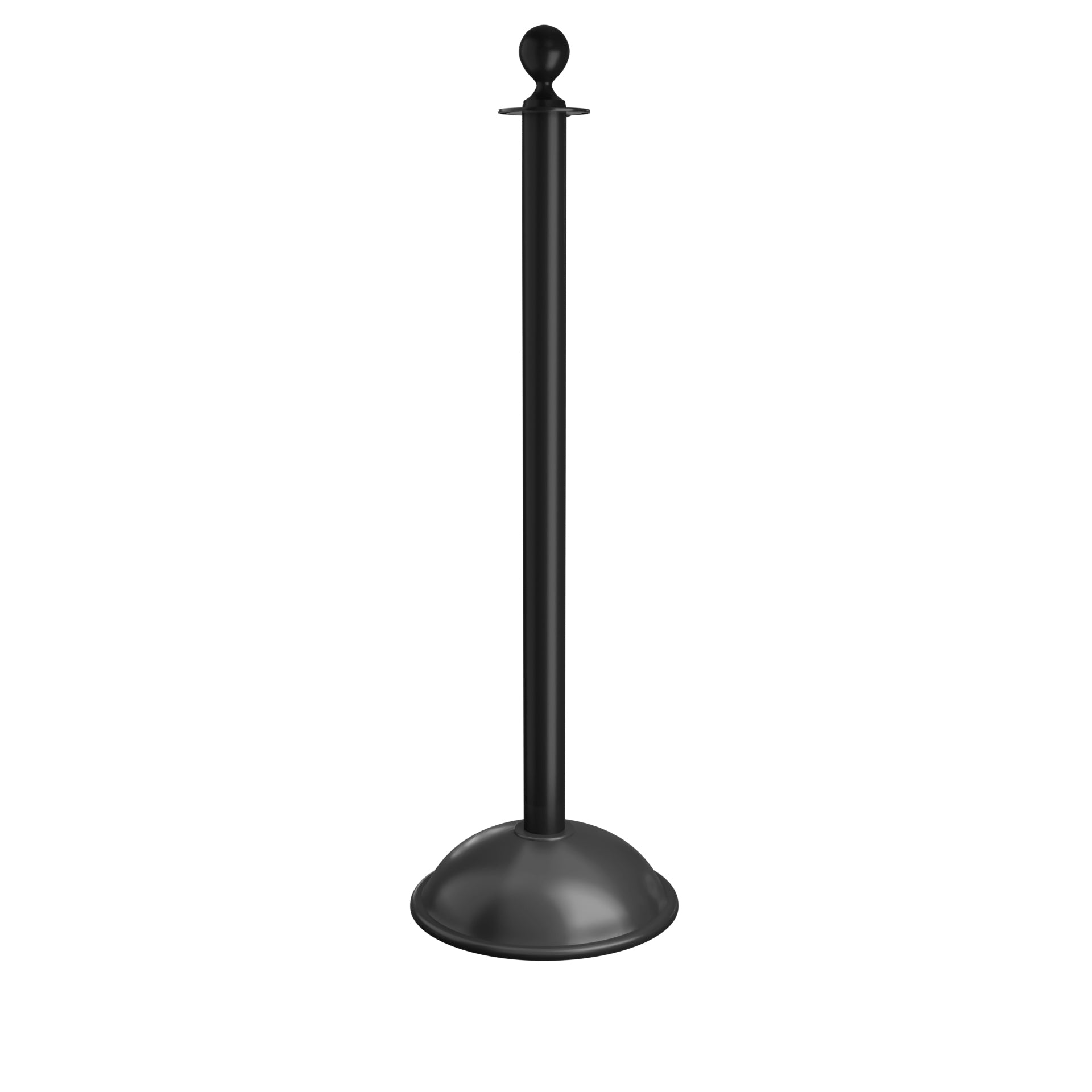 Ball Top Dome Base RopeMaster Stanchion - Black