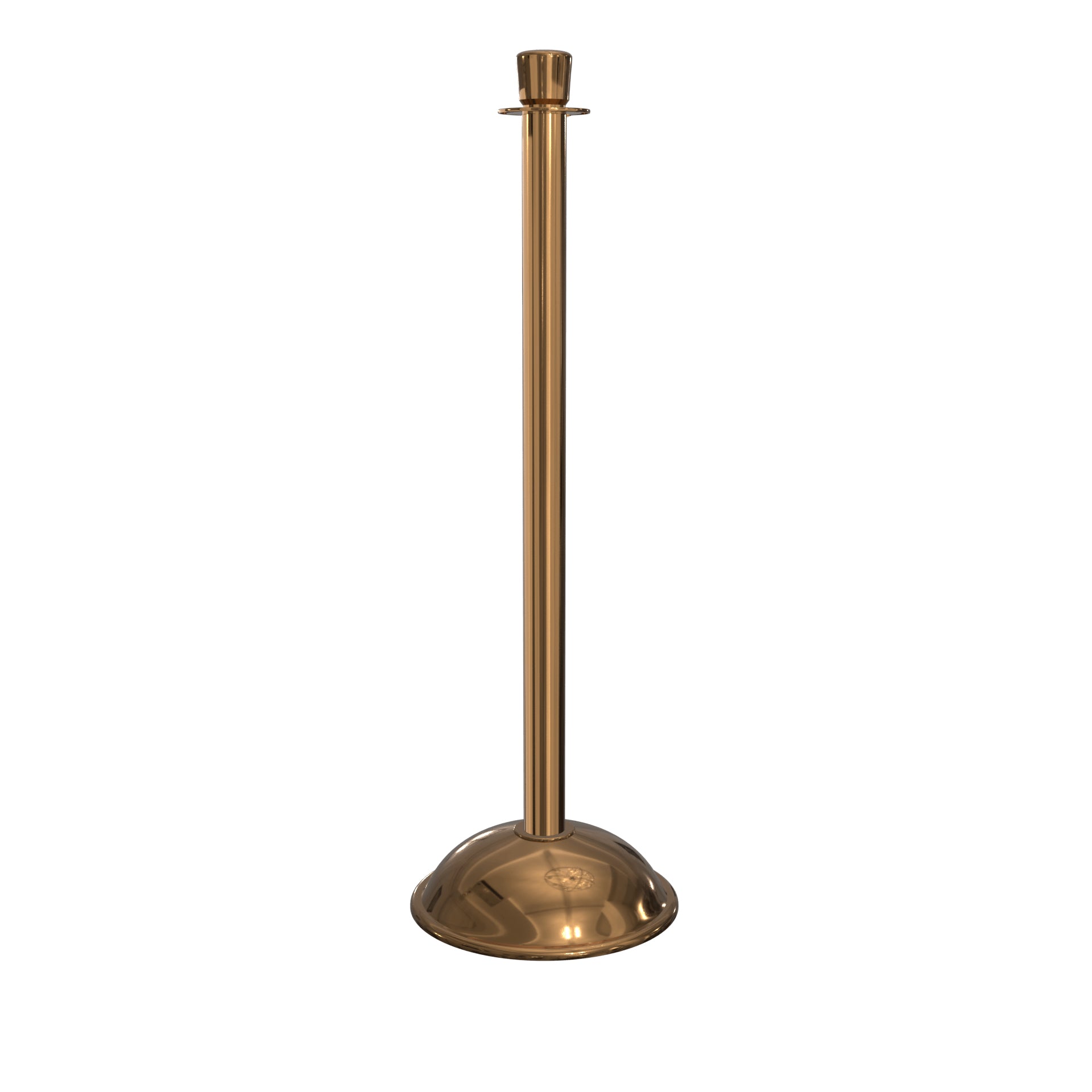 Crown Top Dome Base RopeMaster stanchion in Polished Brass finish