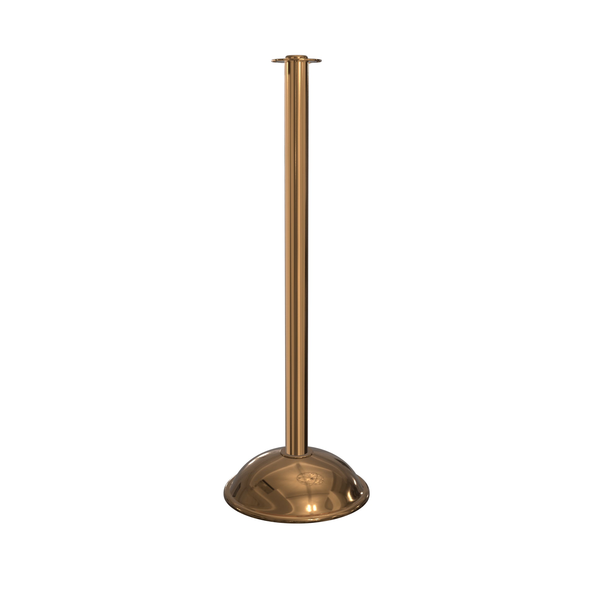 Flat Top Dome Base RopeMaster stanchion in Polished Brass finish