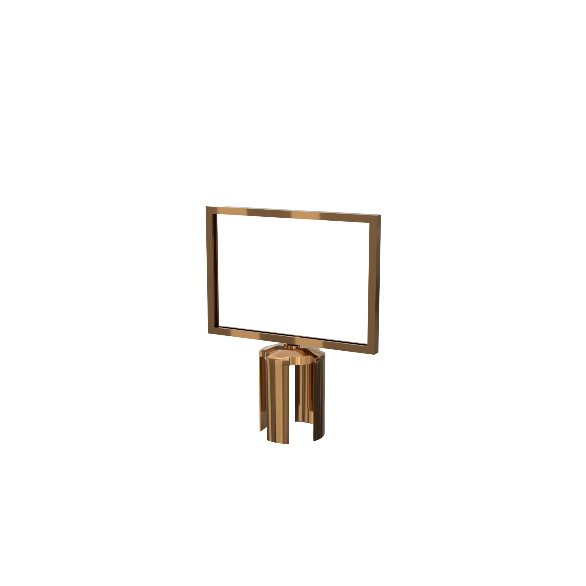 Stanchion Sign Frame – Horizontal, Polished Brass finish