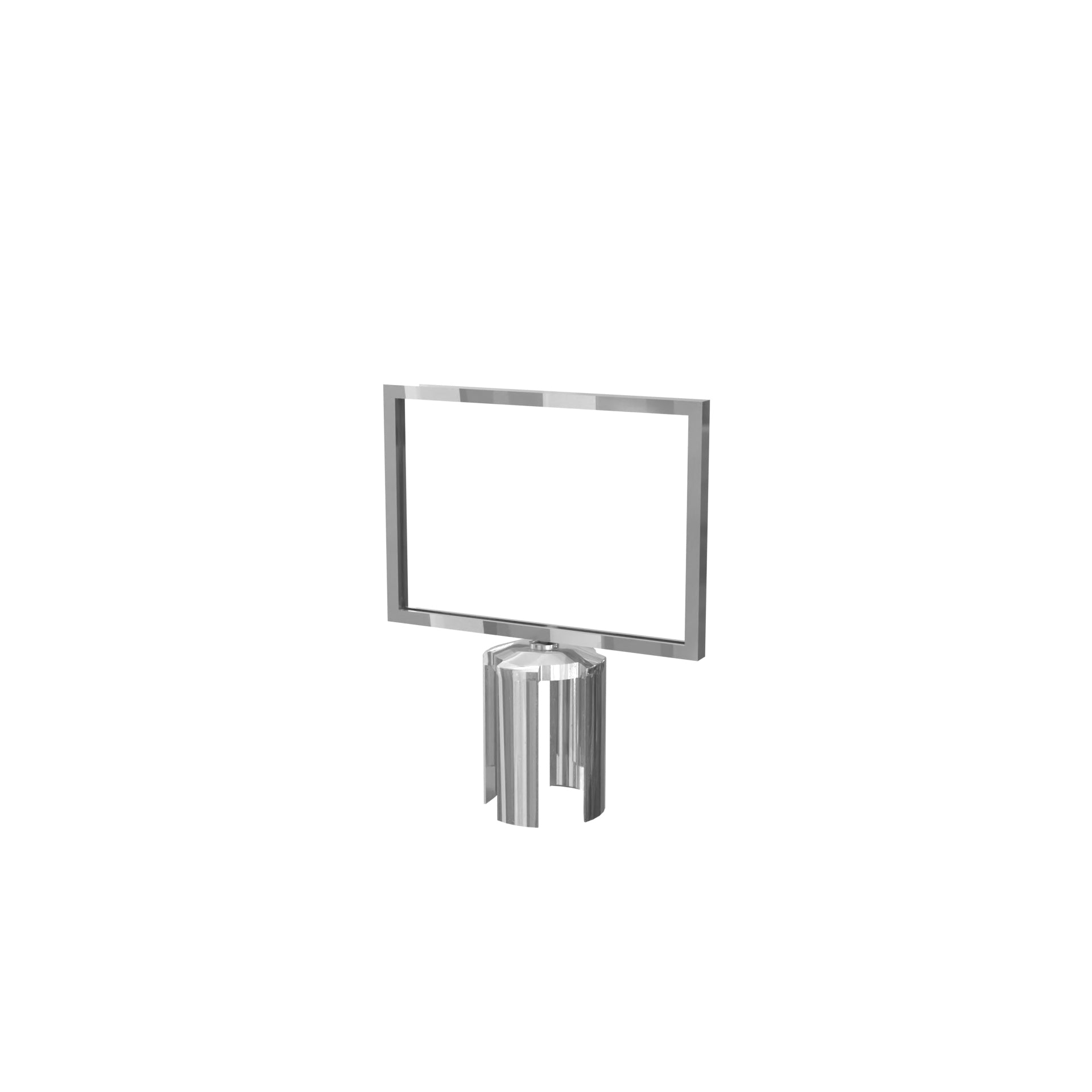 Stanchion Sign Frame – Horizontal, Polished Stainless finish