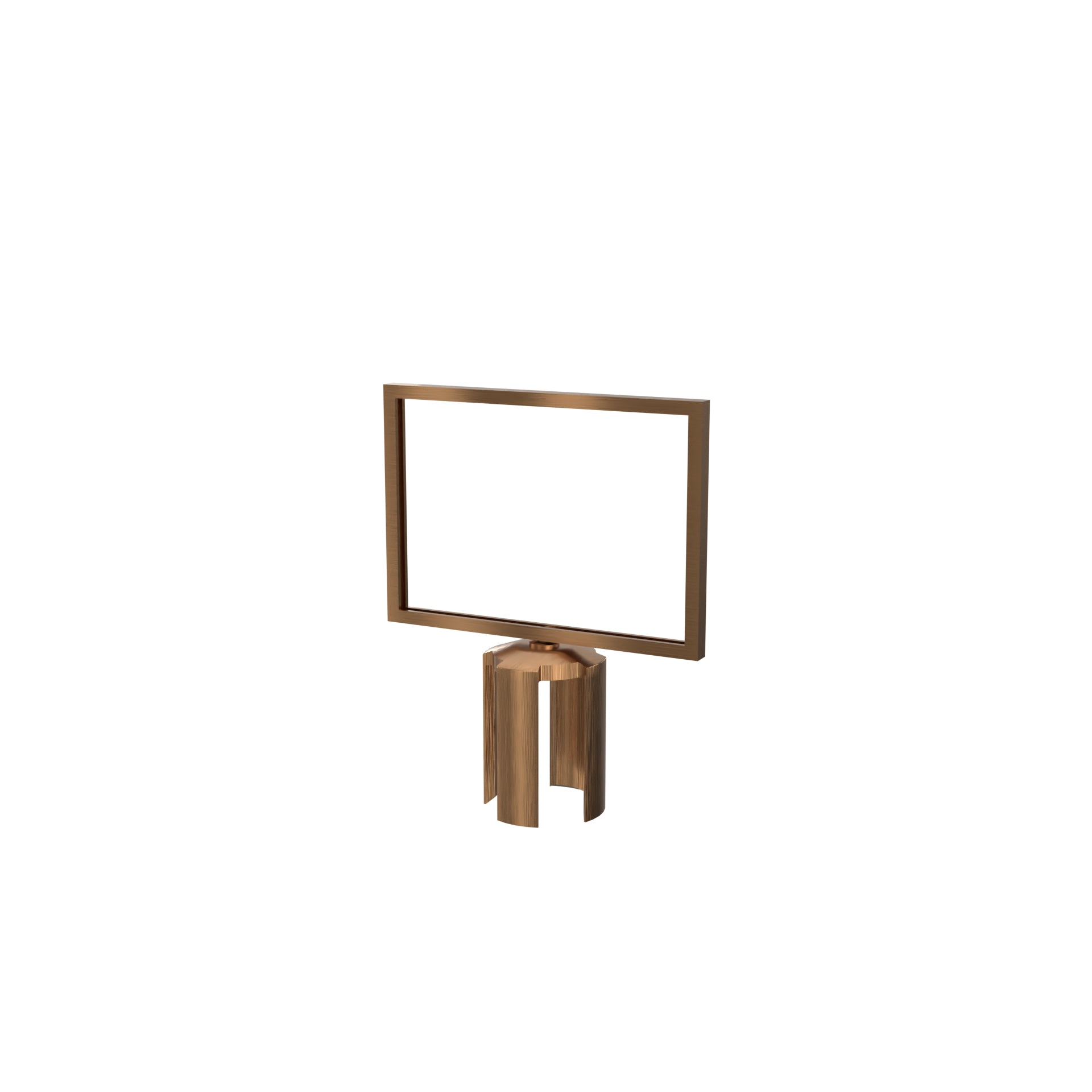 Stanchion Sign Frame – Horizontal, Satin Brass finish