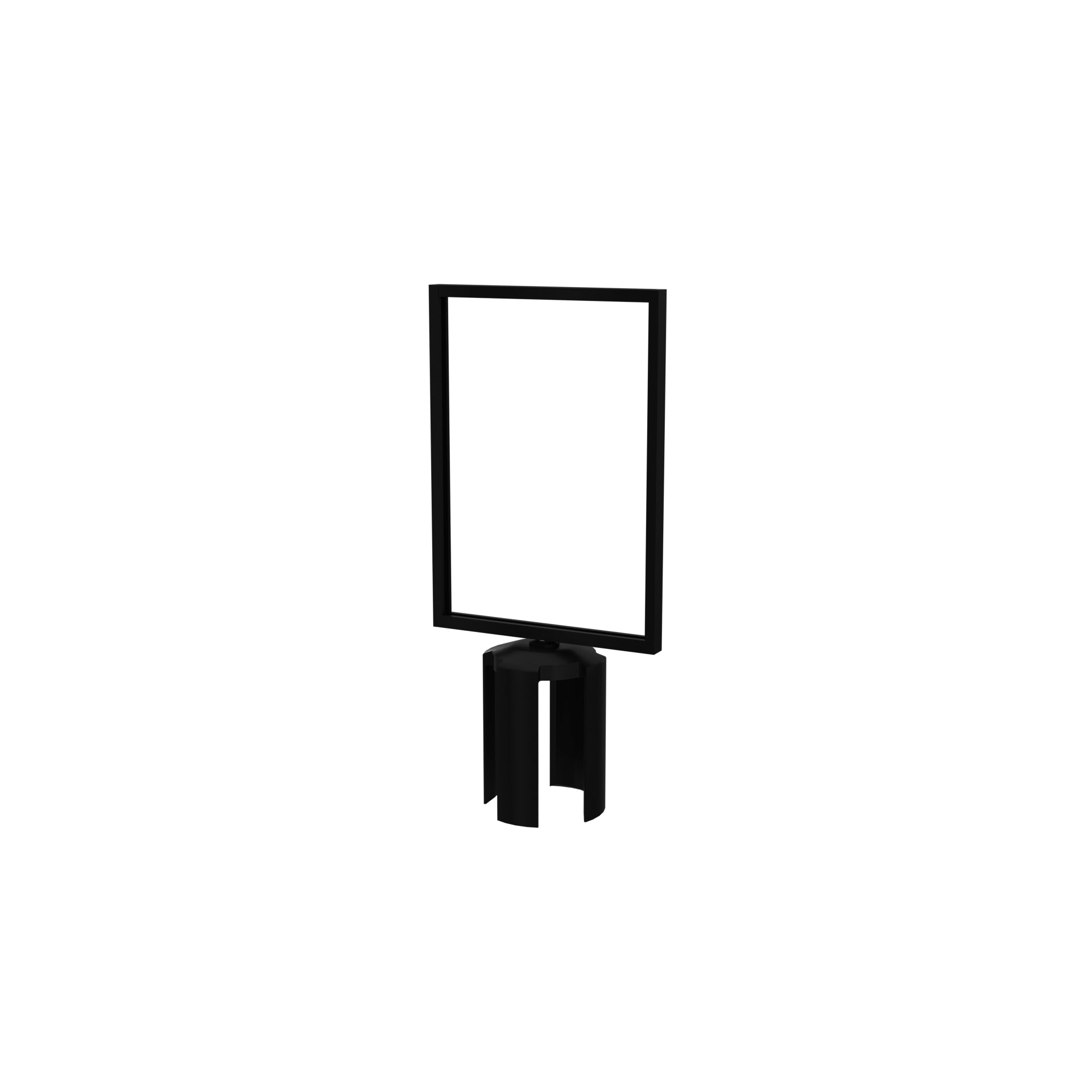 Stanchion Sign Frame – Vertical, Black finish