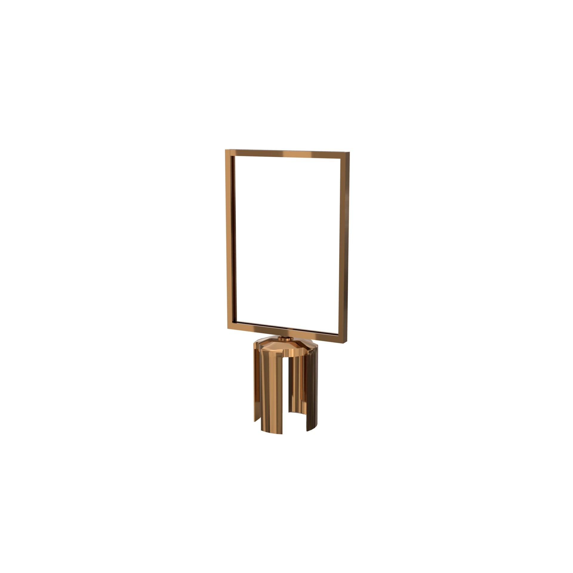 Stanchion Sign Frame – Vertical, Polished Brass finish