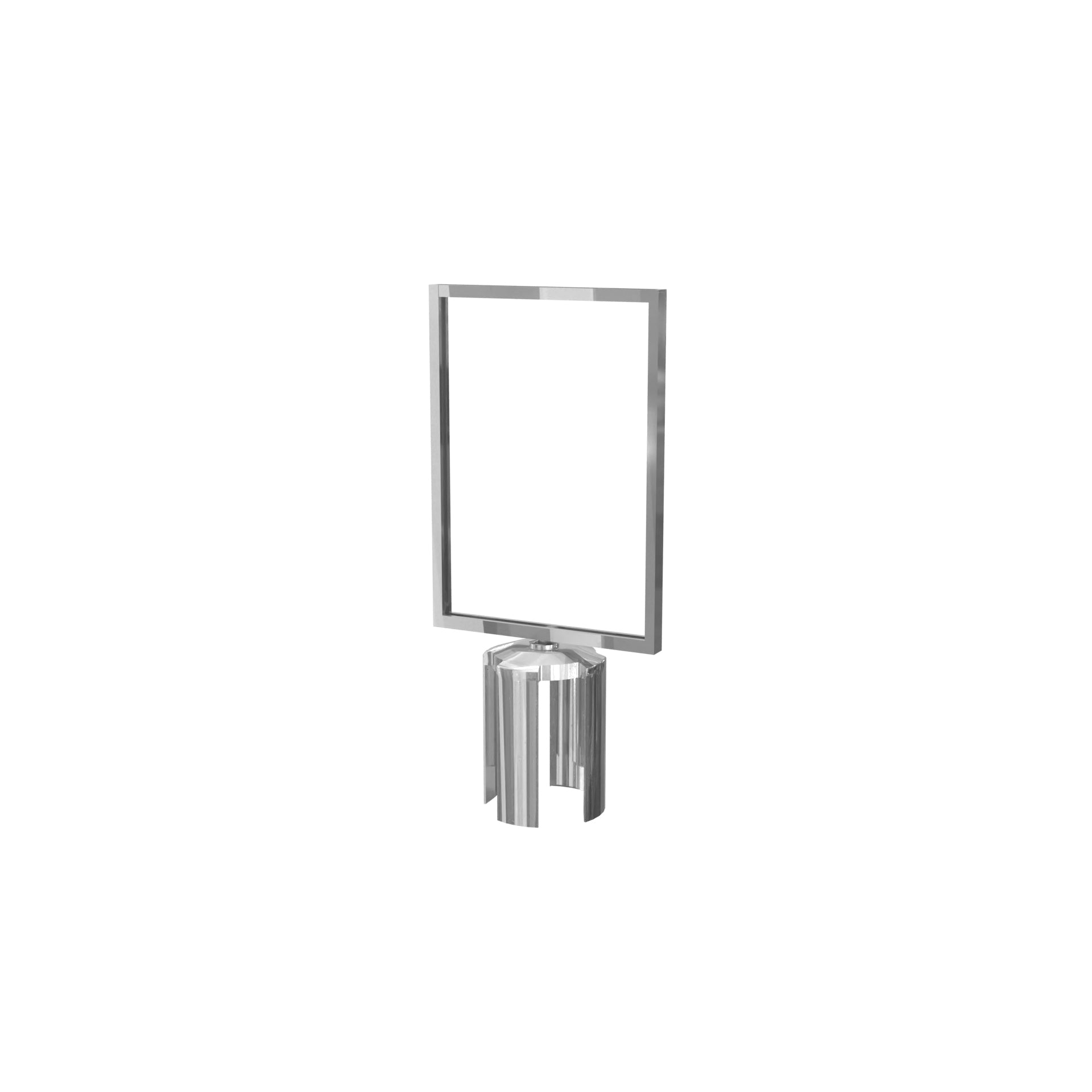 Stanchion Sign Frame – Vertical, Polished Stainless finish