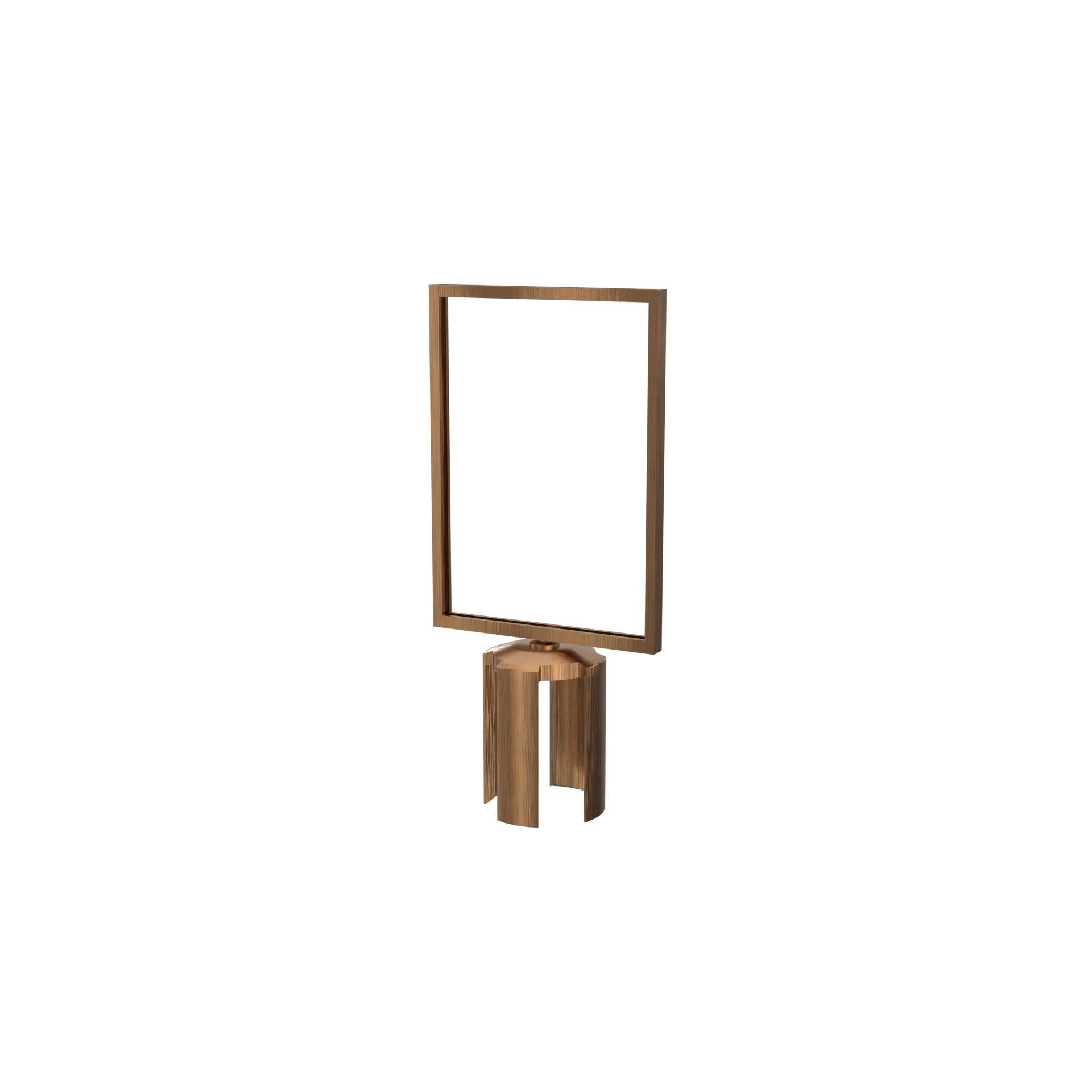 Stanchion Sign Frame – Vertical, Satin Brass finish