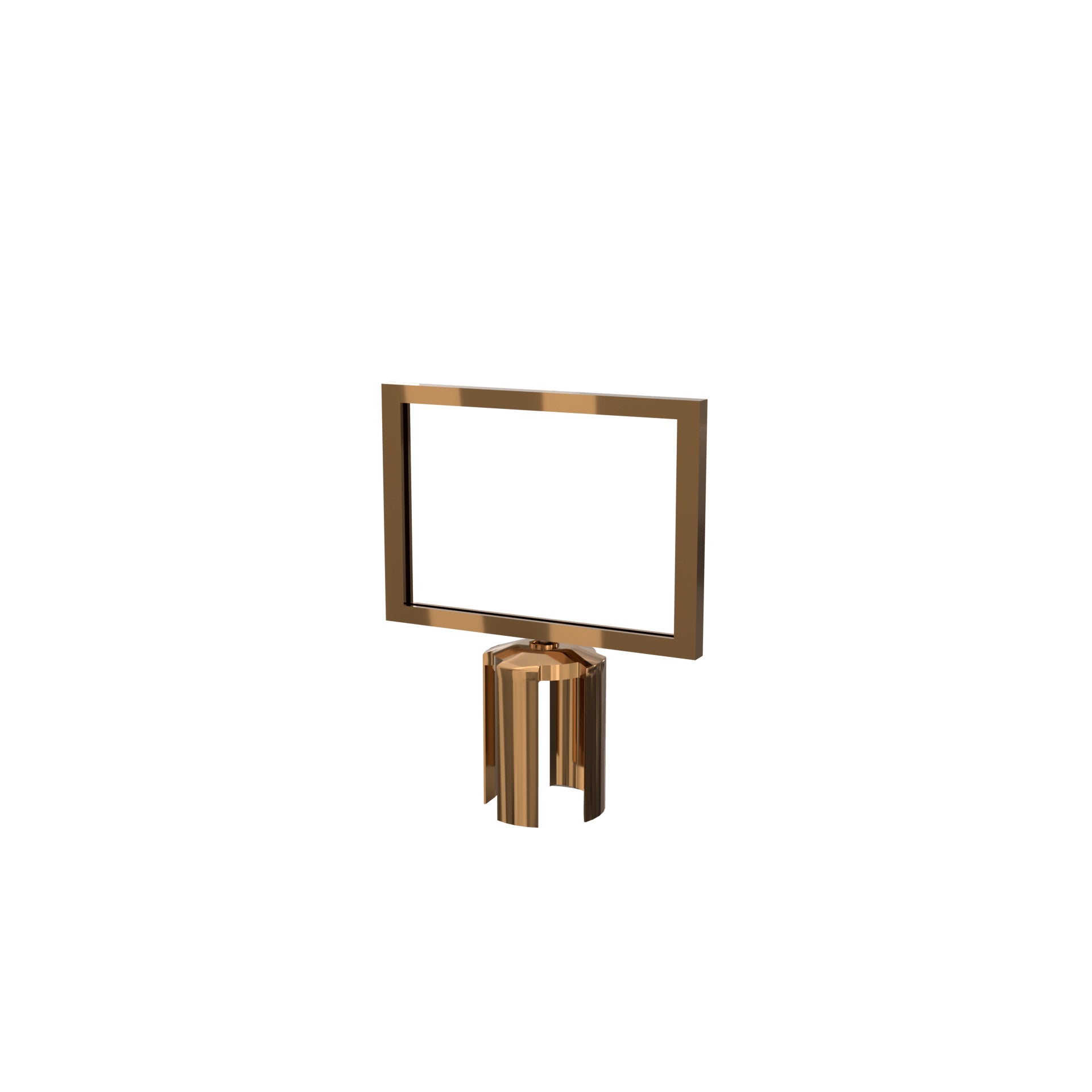 Stanchion Sign Frame Heavy Duty – Horizontal, Polished Brass finish