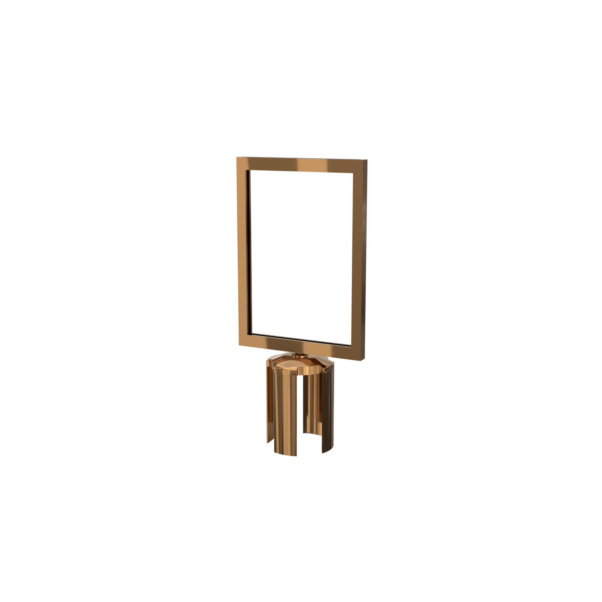 Stanchion Sign Frame Heavy Duty – Vertical, Polished Brass finish