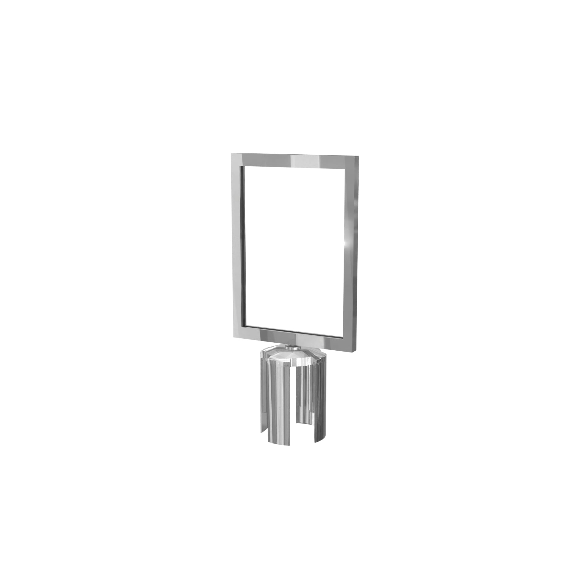 Stanchion Sign Frame Heavy Duty – Vertical, Polished Stainless finish