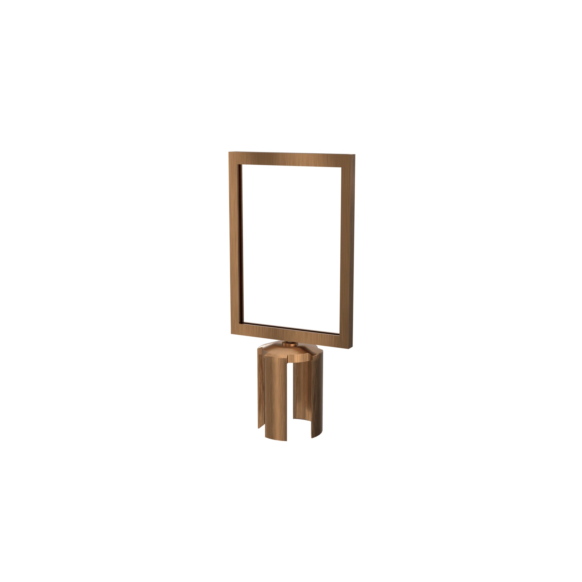 Stanchion Sign Frame Heavy Duty – Vertical, Satin Brass finish