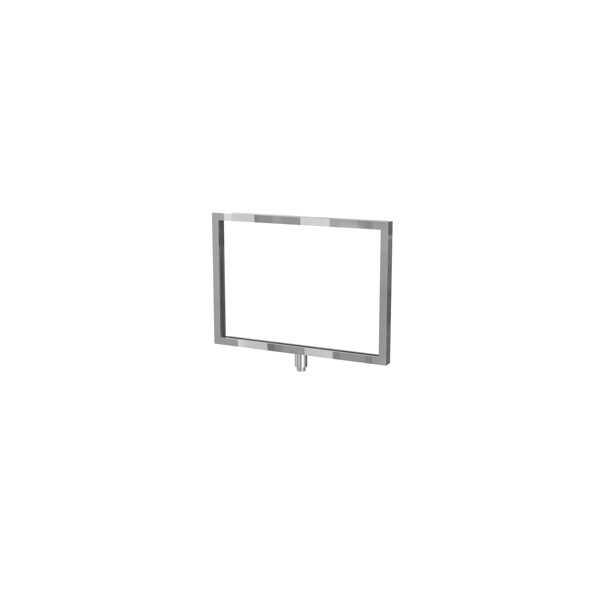 Rope Stanchion Sign Frame – Horizontal, Polished Stainless finish