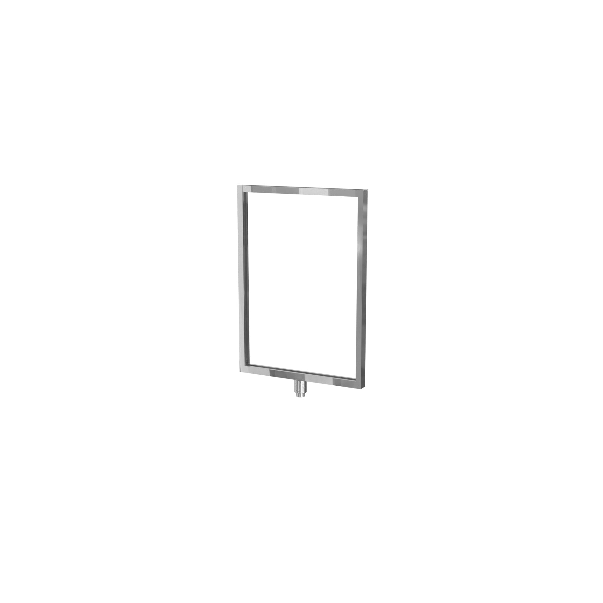 Rope Stanchion Sign Frame – Vertical, Polished Stainless finish