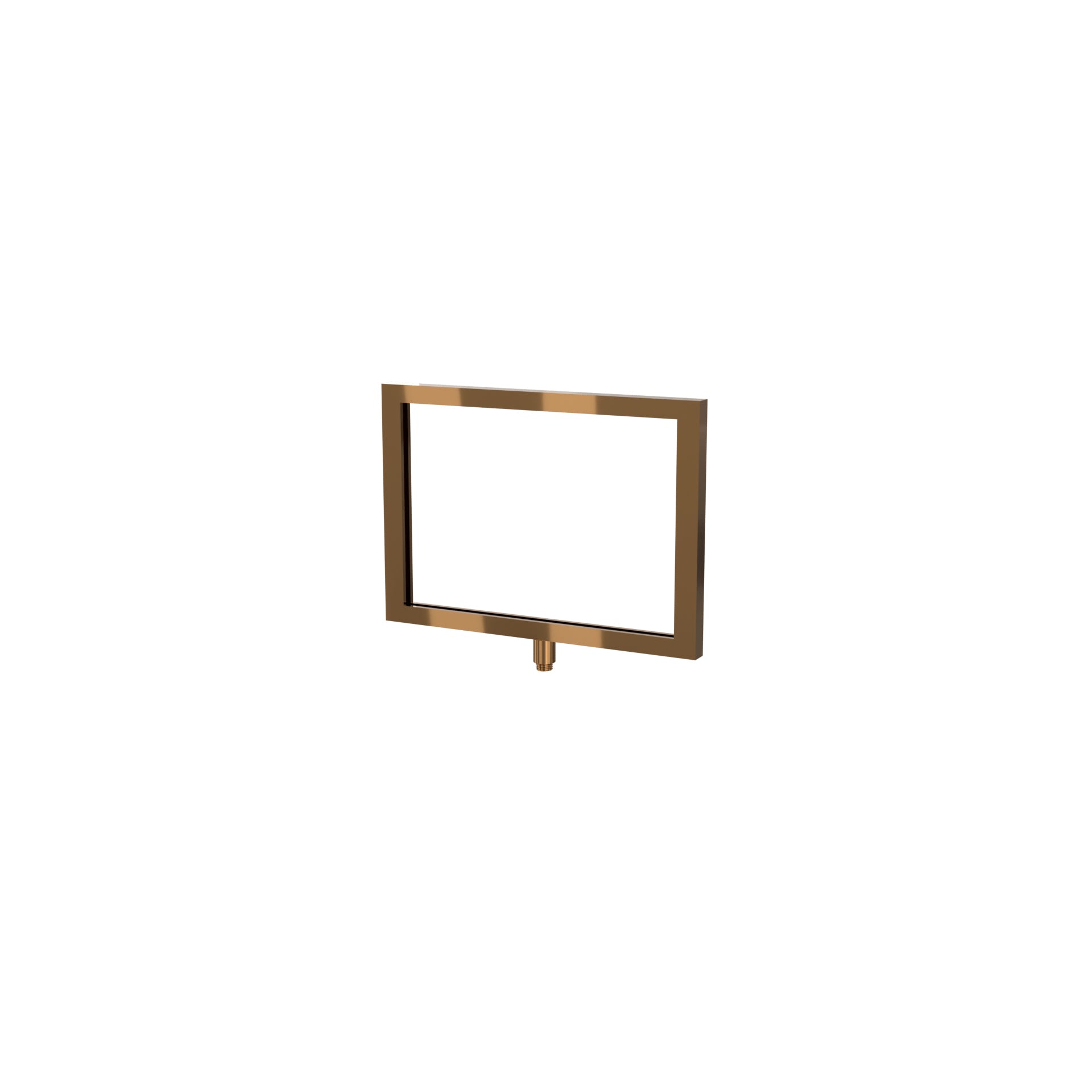 Rope Stanchion Sign Frame Heavy Duty – Horizontal, Polished Brass finish