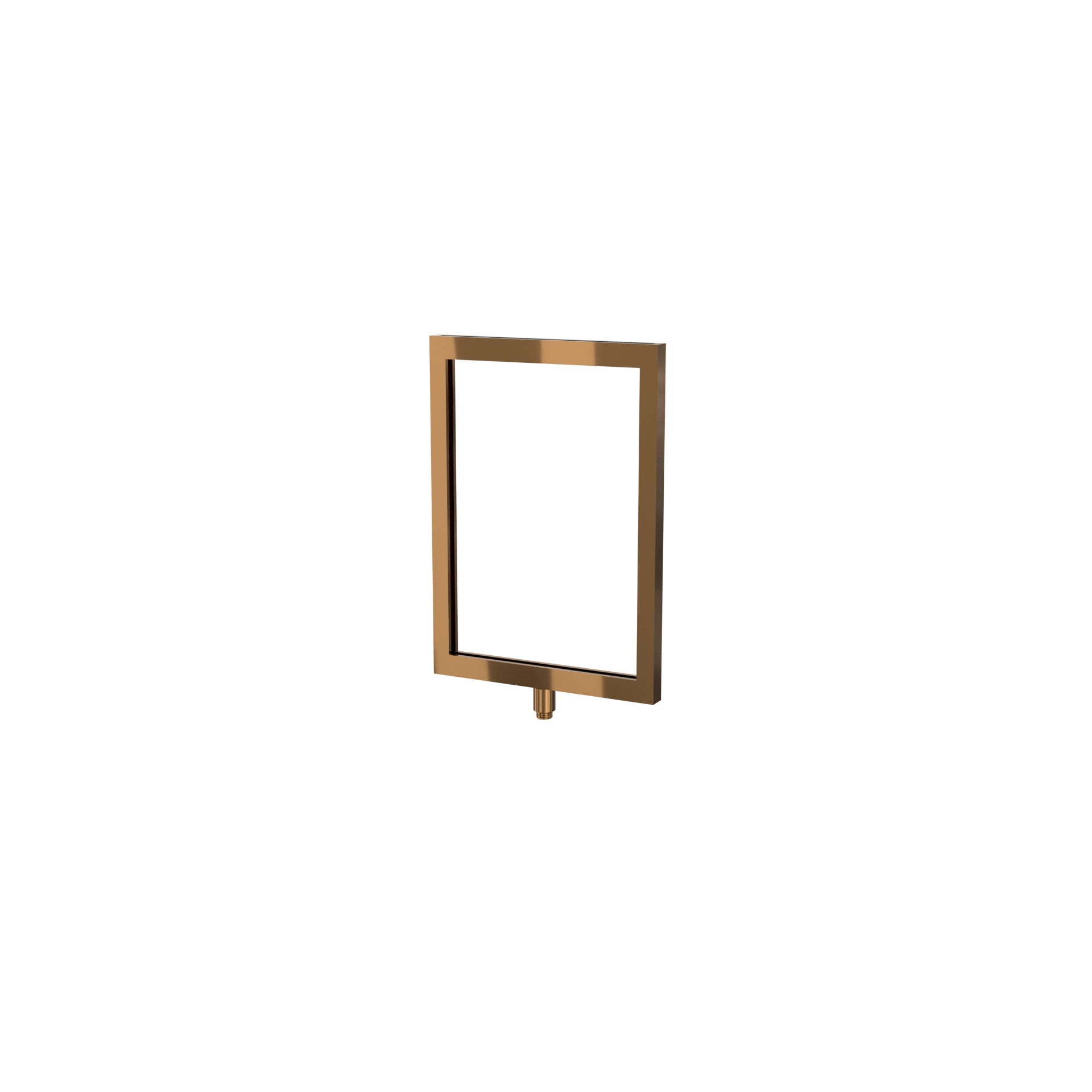 Rope Stanchion Sign Frame Heavy Duty – Vertical, Polished Brass finish