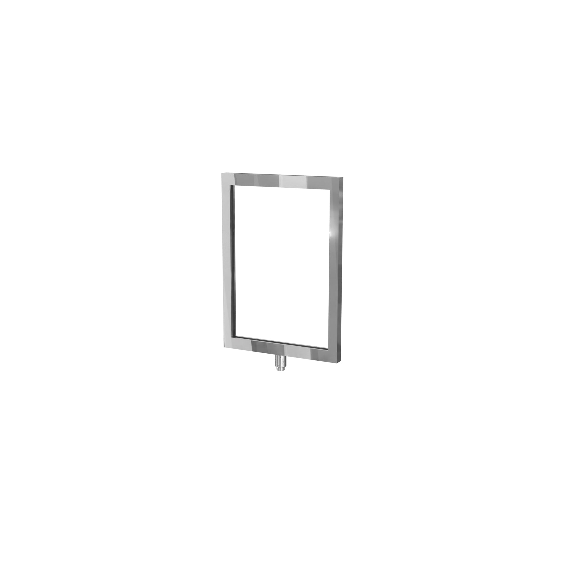 Rope Stanchion Sign Frame Heavy Duty – Vertical, Polished Stainless finish