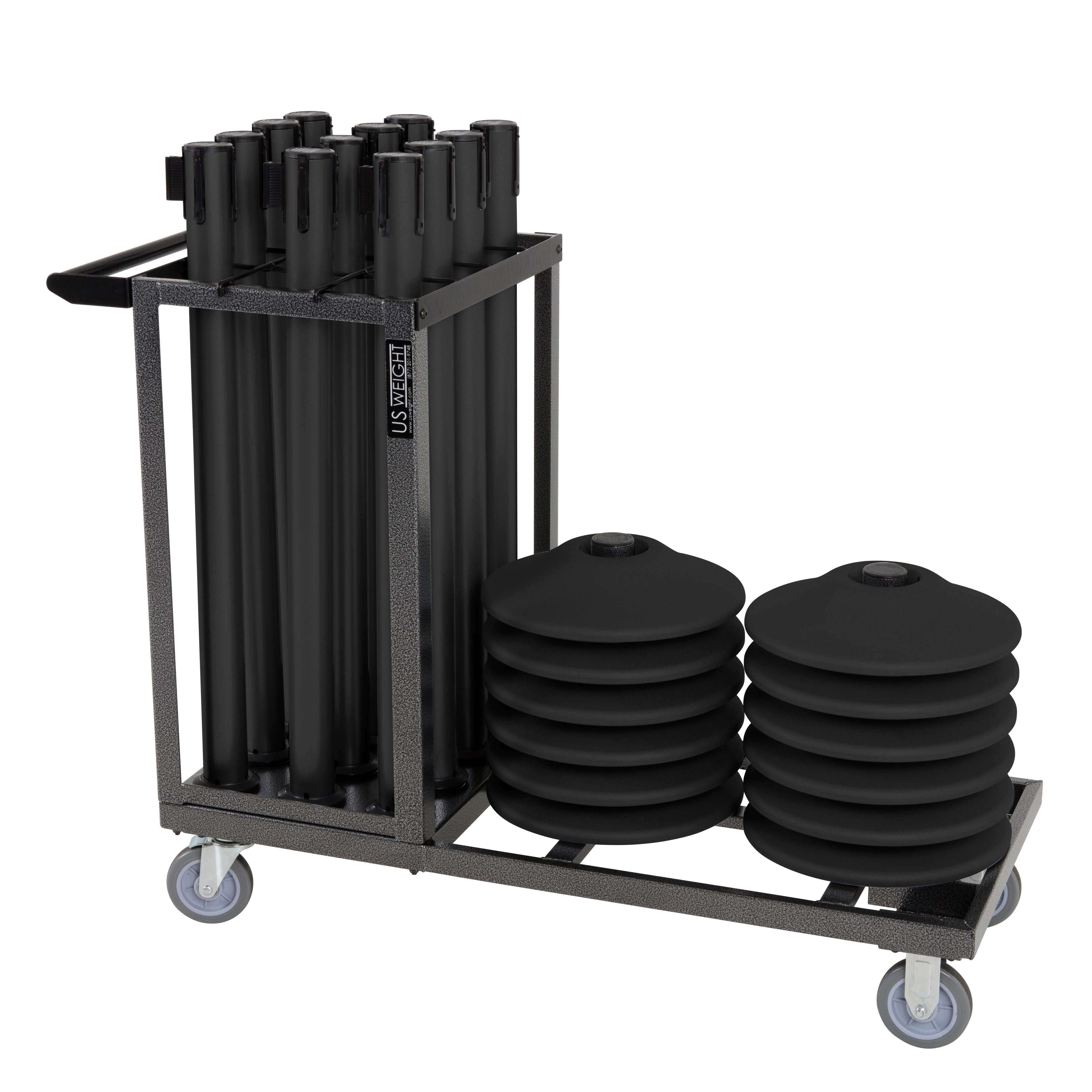 US Weight Statesman Stanchion Cart Kit - 12 Stanchions with Cart