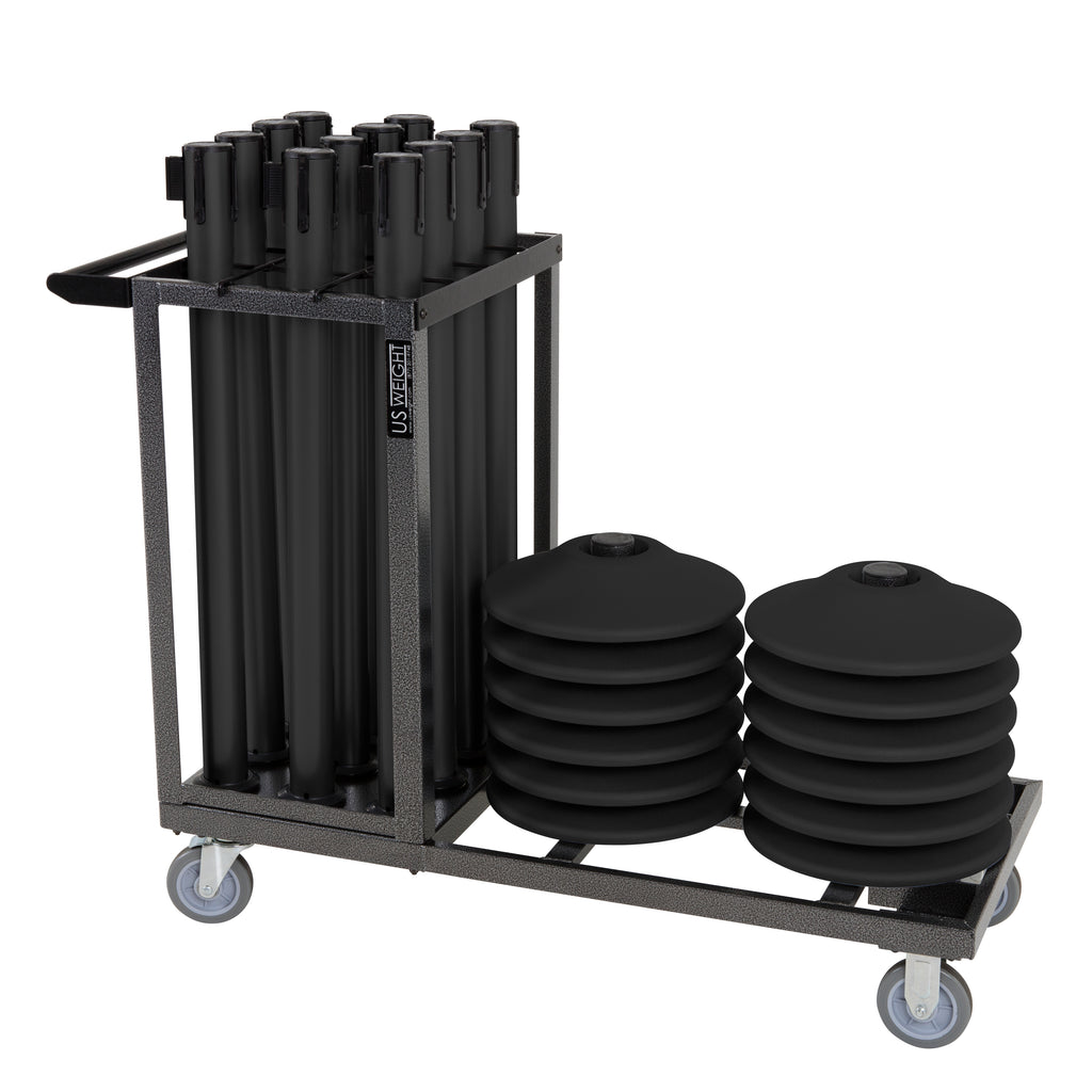 US Weight Statesman Stanchion Cart Kit - 12 Stanchions with Cart