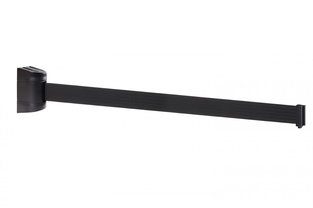 WallPro 300 wall mounted retractable belt barrier, Black finish