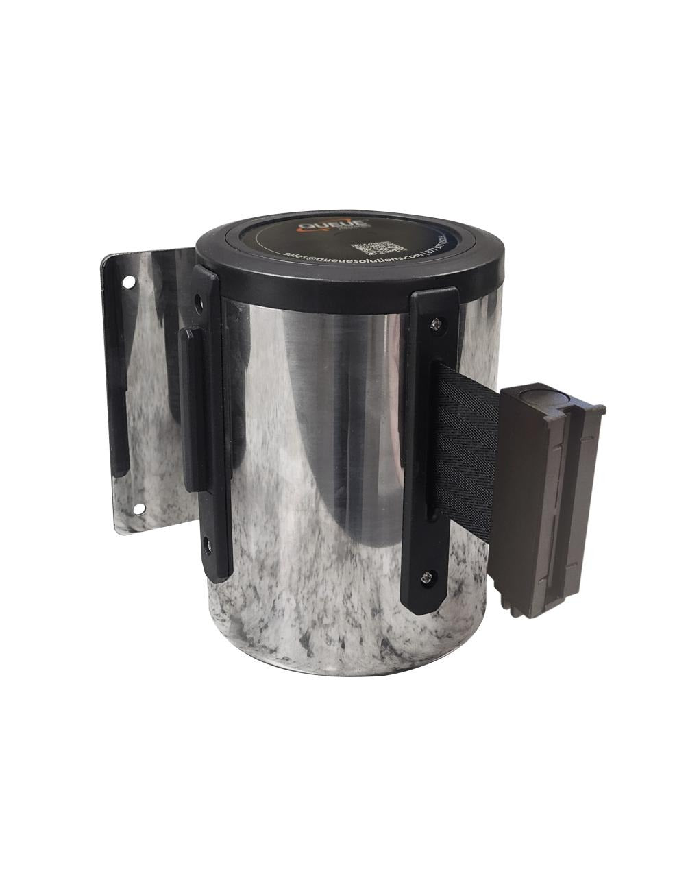 WallMaster WM450 retractable belt unit, Polished Stainless finish
