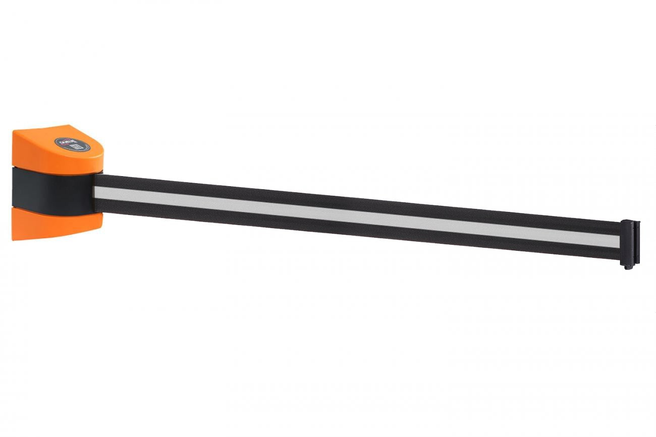Wall Pro 450 Crowd Control Wall Mounted Belt Barriers with 20' to 35' belt