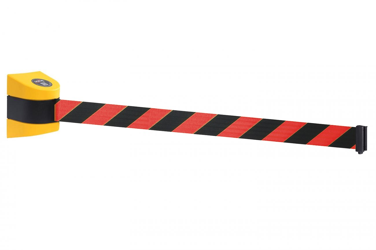 Wall Pro 450 Crowd Control Wall Mounted Belt Barriers with 20' to 35' belt