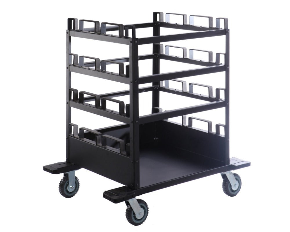 12-Post Horizontal Stanchion Cart For Barriers Stanchions