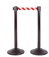 2-Pack Premium Steel Stanchions Barriers with Retractable Belt - Black - The Crowd Controller