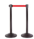 2-Pack Premium Steel Stanchions Barriers with Retractable Belt - Black - The Crowd Controller