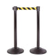 2-Pack Premium Steel Stanchions Barriers with Retractable Belt - Black - The Crowd Controller