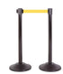 2-Pack Premium Steel Stanchions Barriers with Retractable Belt - Black - The Crowd Controller