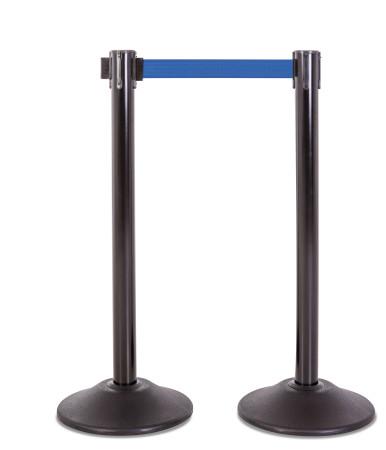 2-Pack Premium Steel Stanchions Barriers with Retractable Belt - Black - The Crowd Controller
