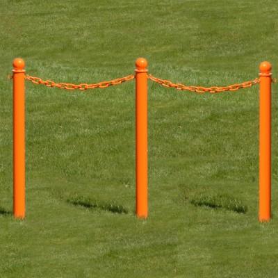 Crowd Control Barrier Stanchions 2.5" Diameter Plastic Ground Pole, 35" Overall Height