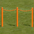 Crowd Control Barrier Stanchions 2.5" Diameter Plastic Ground Pole, 35" Overall Height- TheCrowdController.com