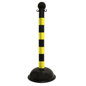 Crowd Control 3" Diameter Striped Barrier Stanchion / 41" Height - TheCrowdController.com