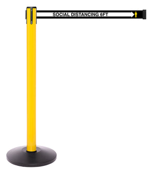 Social Distance Safety Yellow Stanchion Barrier 13' Belt