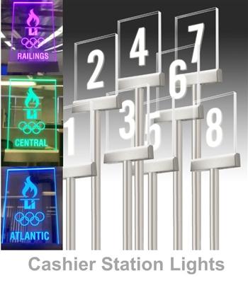 Cashier Station Lights | Clear Panel Laser Etched - The Crowd Controller