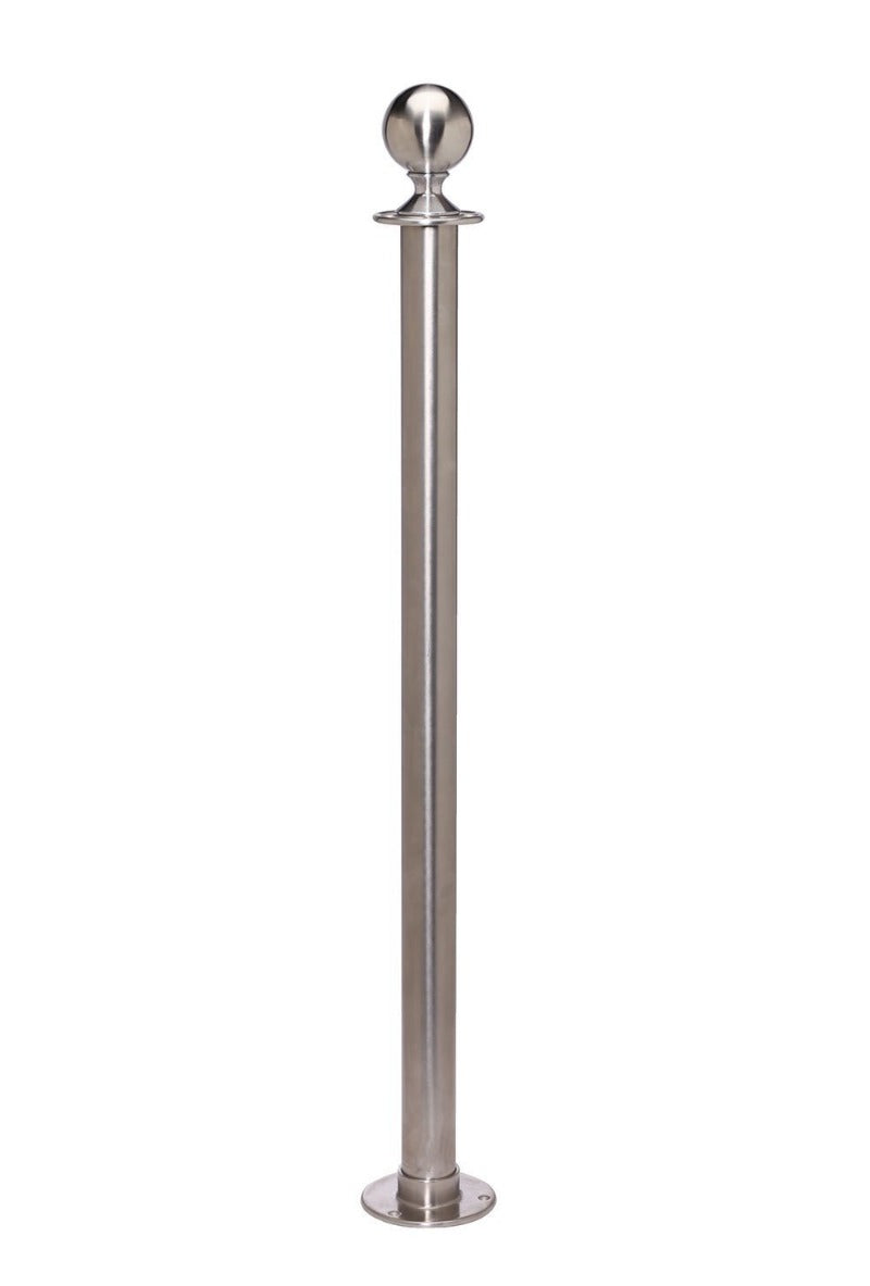 Crowd Control Barrier Stanchions Elegance Ball Top Fixed Base - TheCrowdController.com