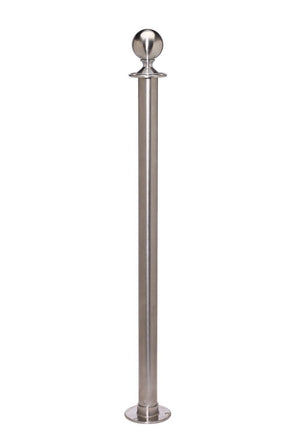 Crowd Control Barrier Stanchions Elegance Ball Top Fixed Base - TheCrowdController.com