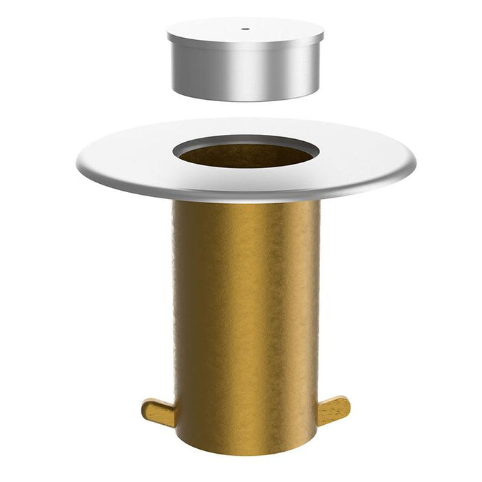 Floor Socket and Cap for Removable Barrier Posts | Deep Satin Chrome (Over Brass)