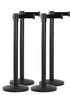 SET OF 4 BLACK RETRACTABLE BELT BARRIERS-Queue Master - The Crowd Controller