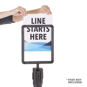 Sign Holder For Plastic Stanchions Barriers - US-Weight - The Crowd Controller