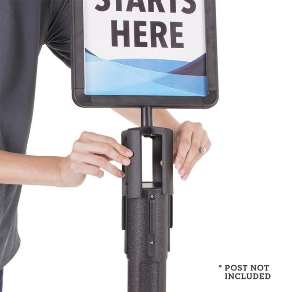 Sign Holder For Plastic Stanchions Barriers - US-Weight - The Crowd Controller