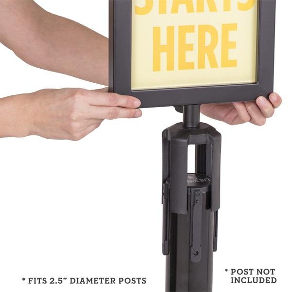 Sign Holder For Steel Stanchions Barriers - US-Weight - The Crowd Controller