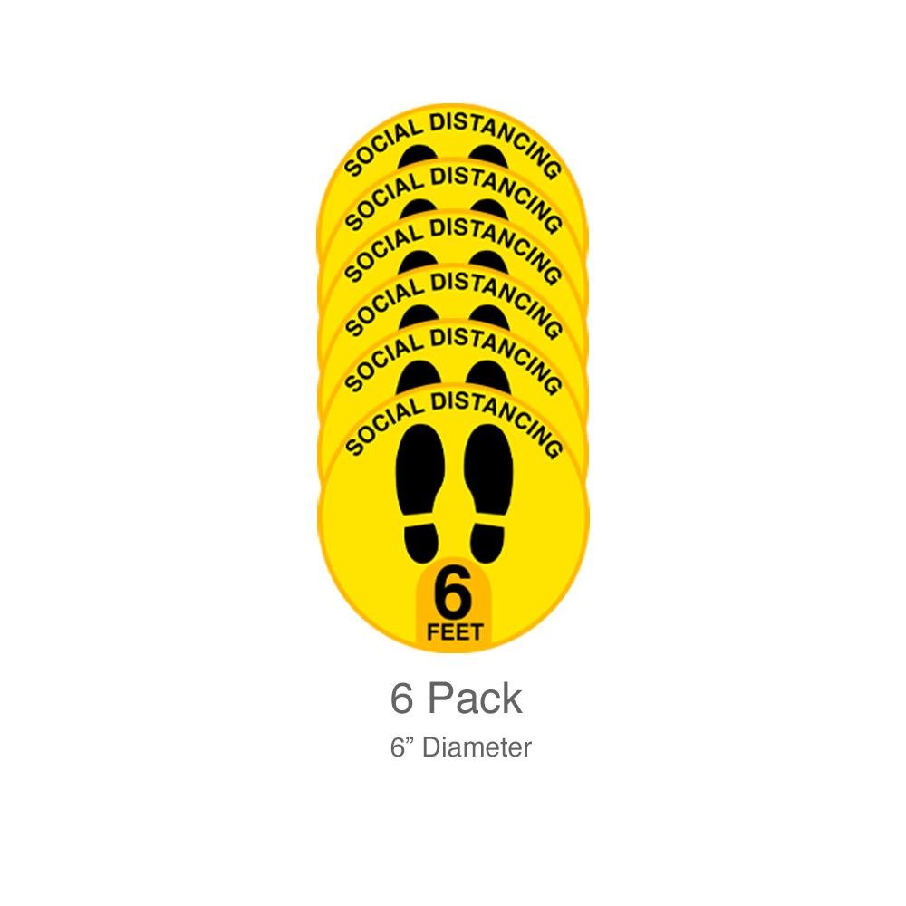 Social Distancing Floor Decals 6-Pack and Sign Bundle - The Crowd Controller