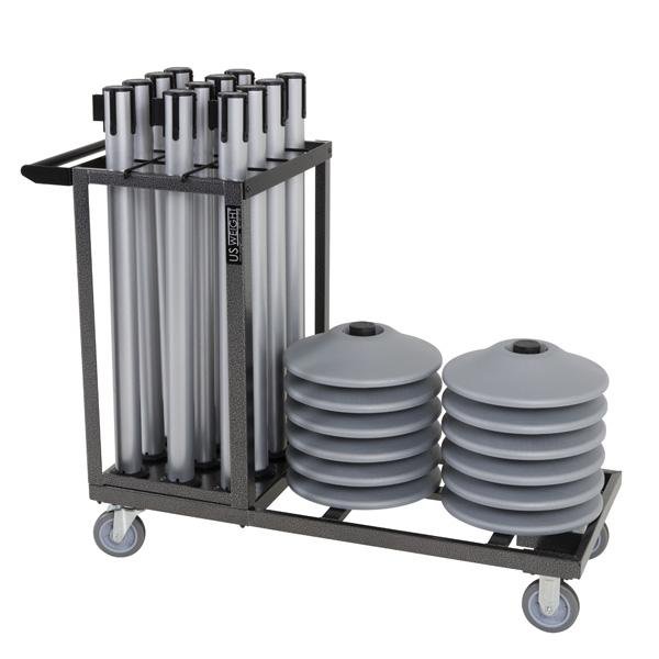 Storage and Transportation Cart for Steel Stanchions Barriers - The Crowd Controller